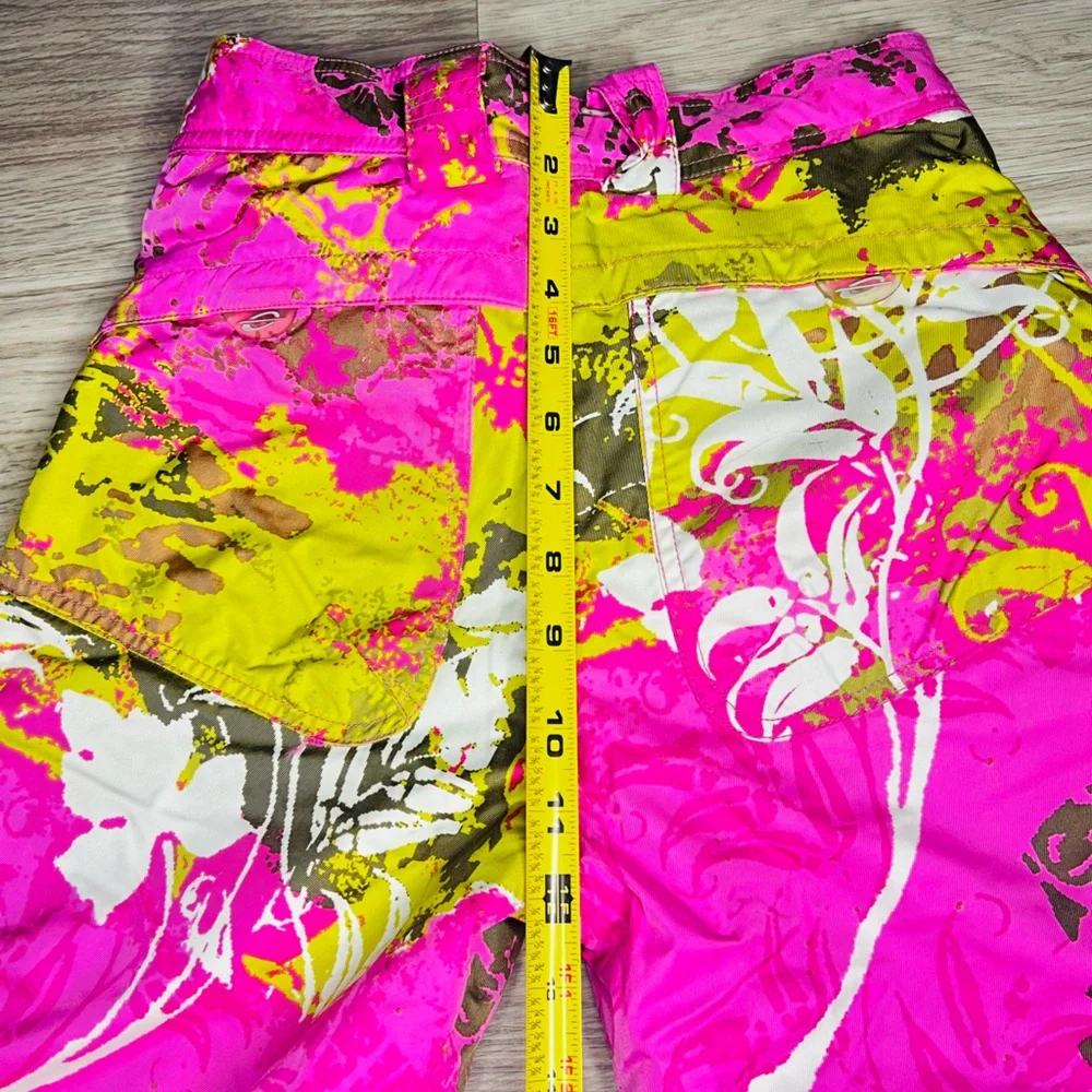 Obermeyer girls size 10 pink/green/wht insulated waterproof snow pants MSRP $140